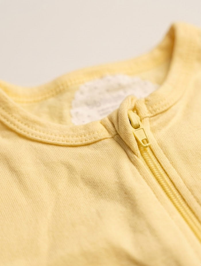 Butter yellow zipper sleepsuit