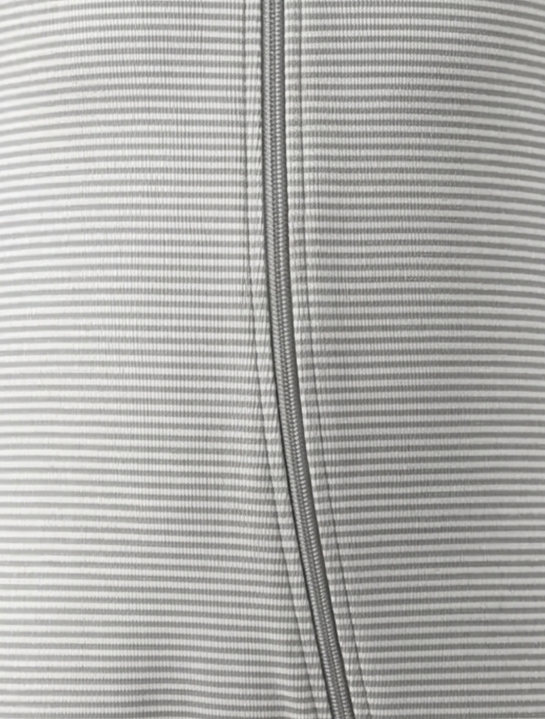 GREY STRIPED ZIPPER SLEEPSUIT