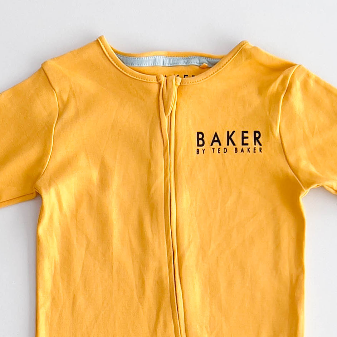 MUSTARD YELLOW PLAIN ZIPPER ROMPER