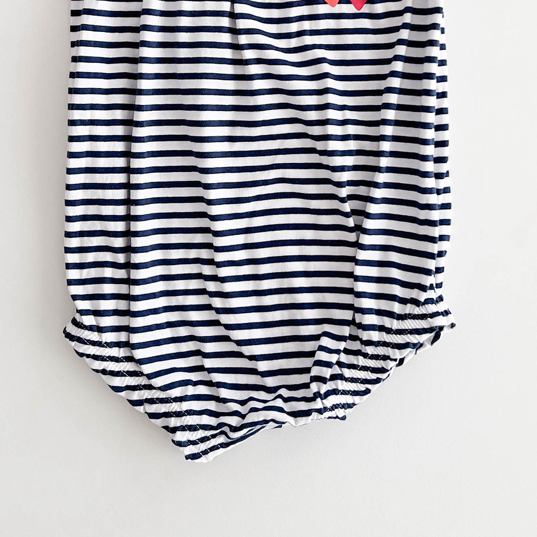 NAVY BLUE STRIPED FANCY ONESIE