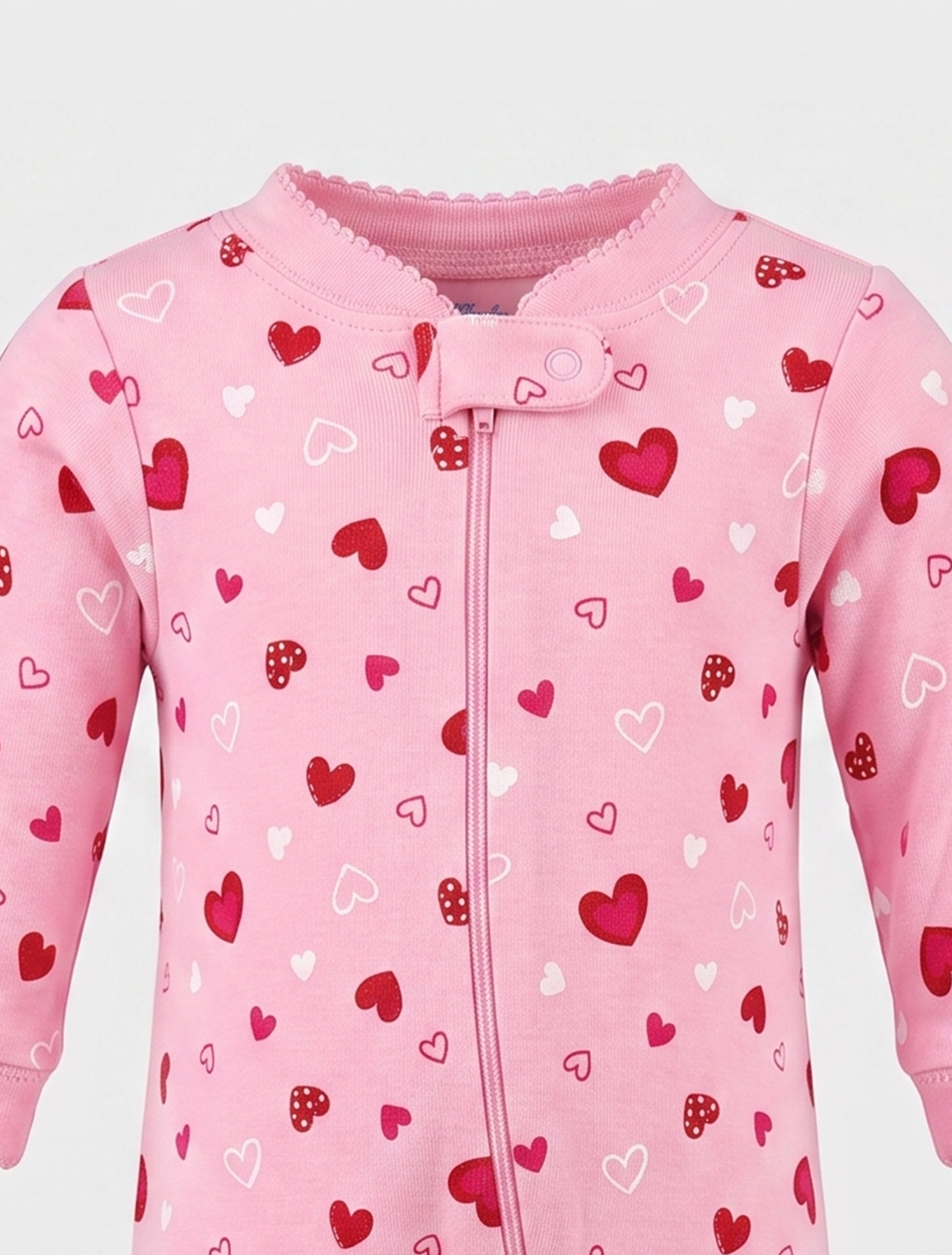 Pink love printed sleepsuit