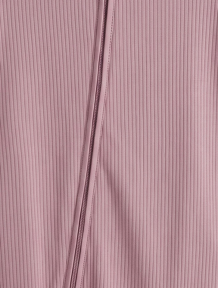 Grapes ribbed 2 way zipper jumpsuit