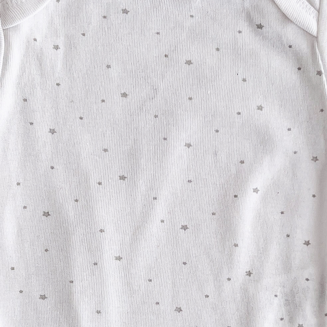 grey star printed onesie