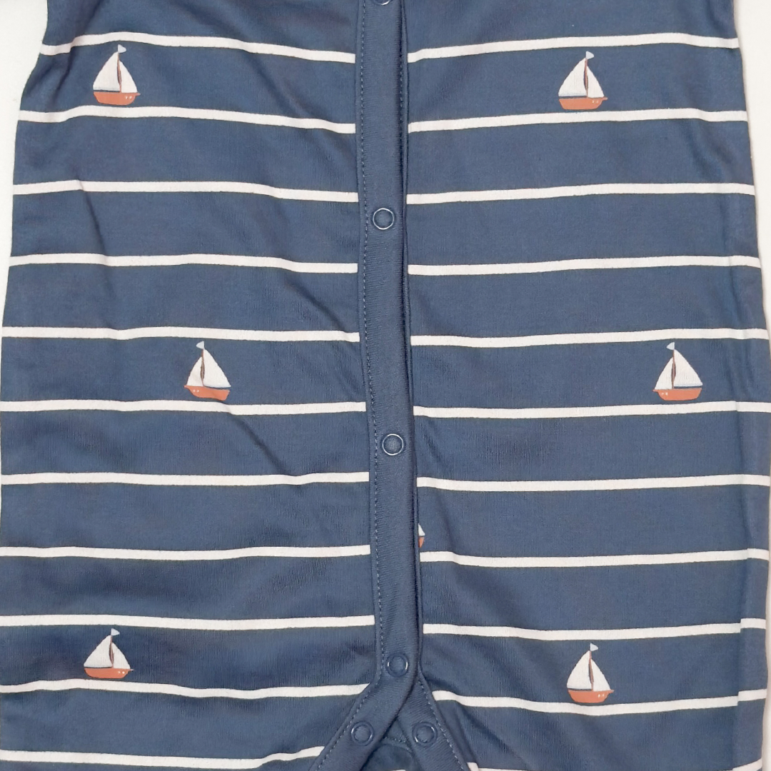 BLUE STRIPED SLEEPSUIT