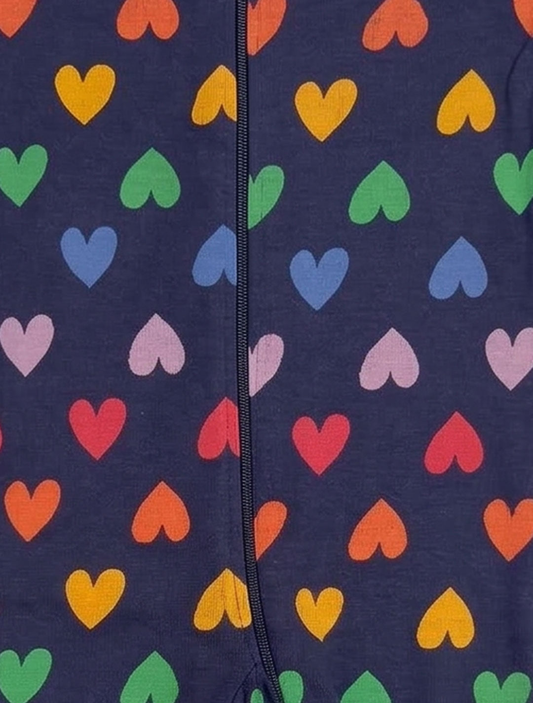 NAVY BLUE LOVE PRINTED ZIPPER ROMPER