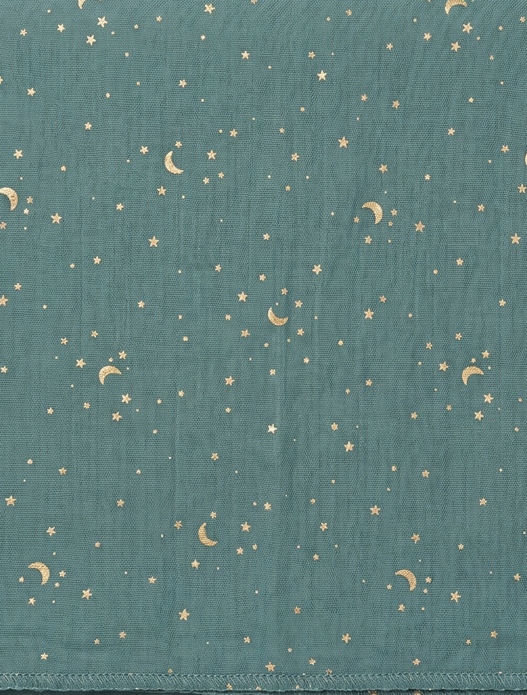Dark green star printed muslin swaddle