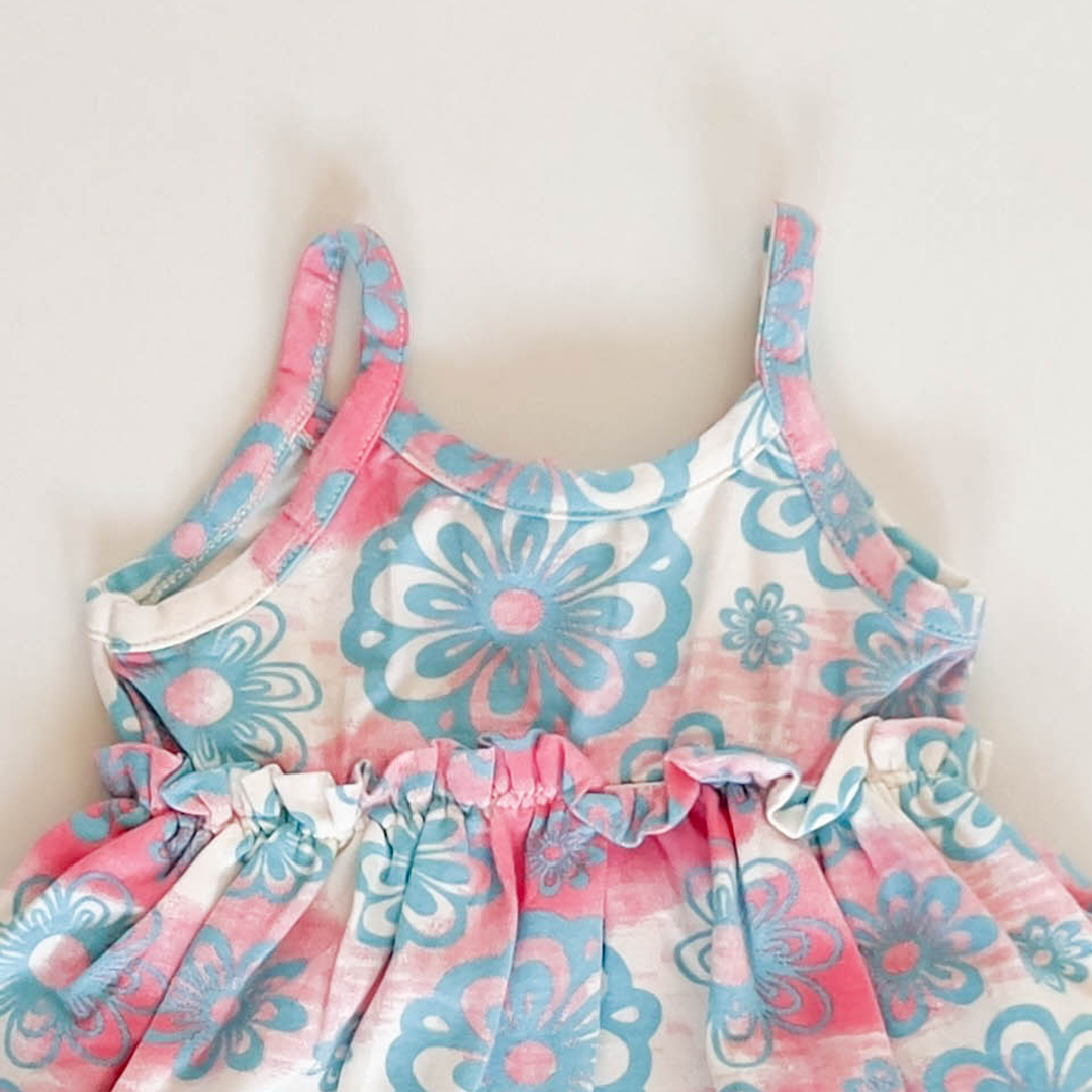 BLUE FLORAL SUNSUIT