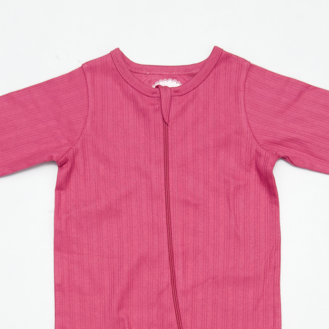 ROUGE RIBBED ZIPPER SLEEPSUIT