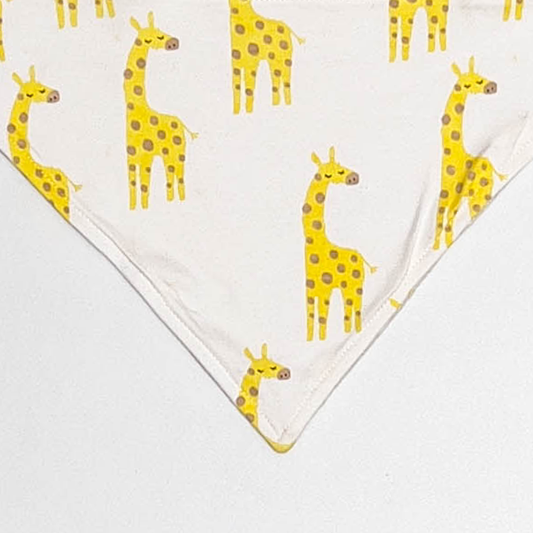 YELOW GIRAFFE PRINTED BIBS