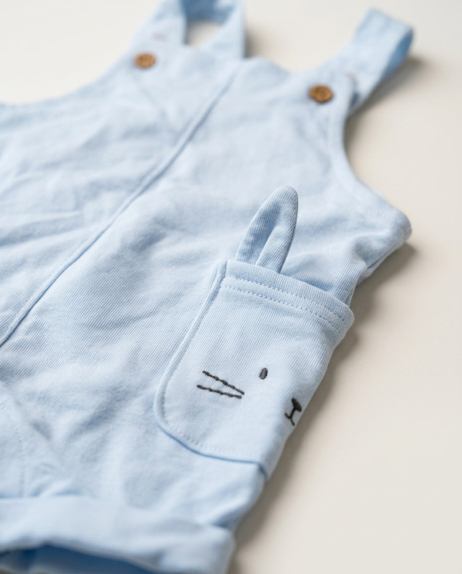 Blue bunny boys half dungaree