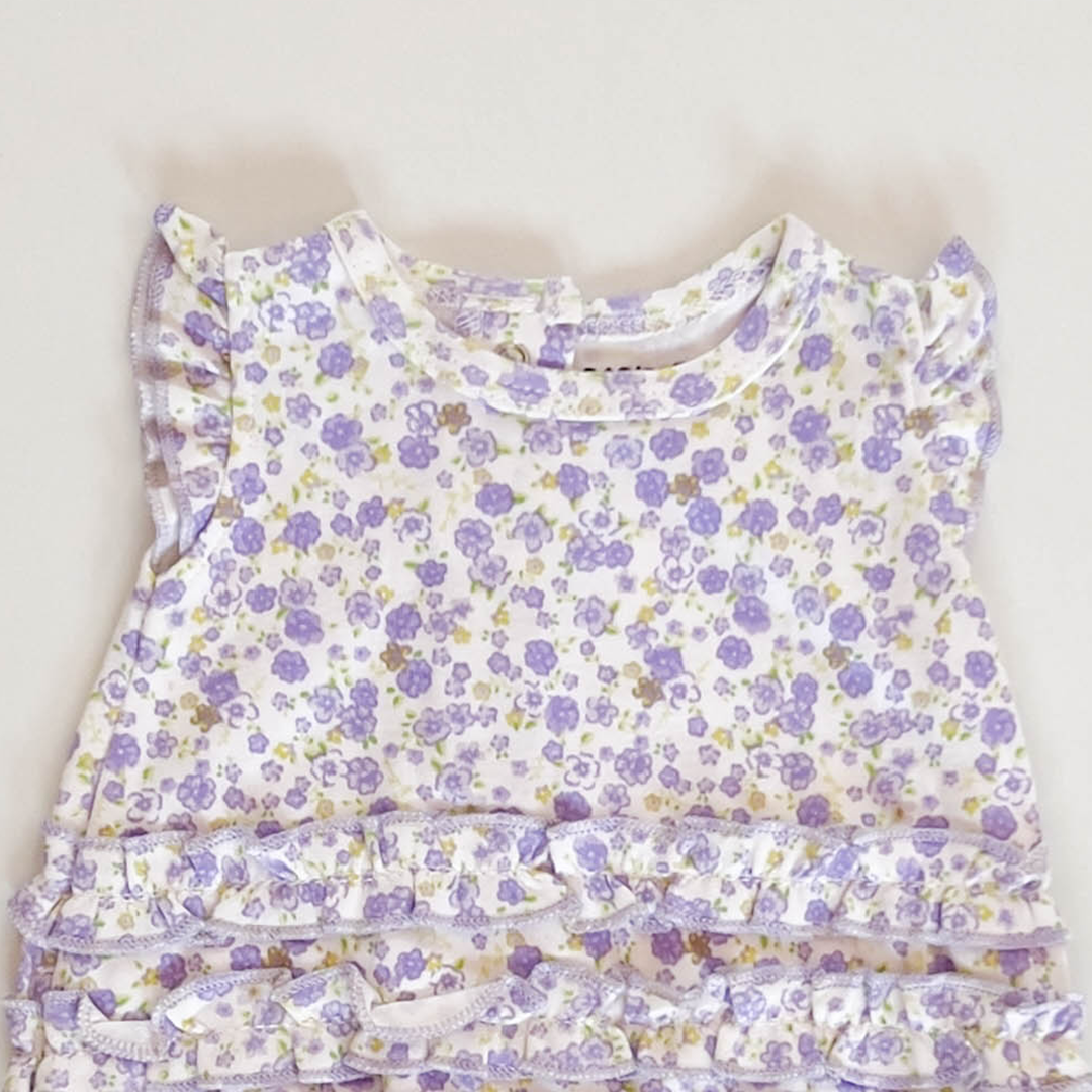 PURPLE FLORAL FANCY ONESIE
