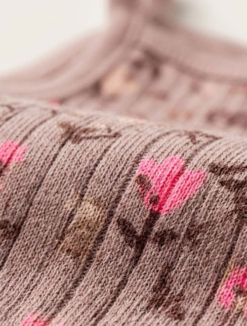 Ribbed Cami Baby Onesie – Taupe Ditsy Floral