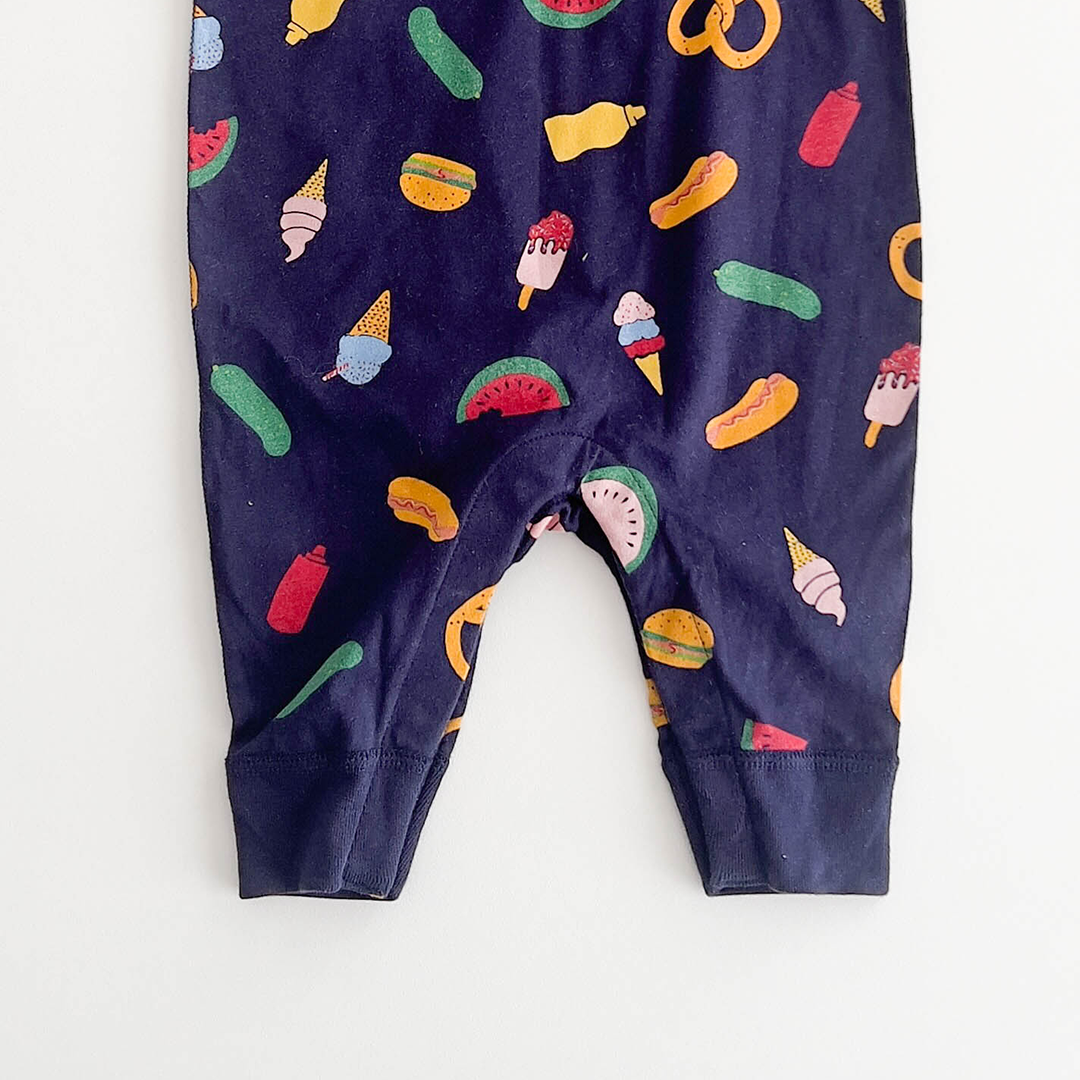 NAVY BLUE PRINTED SLEEVELESS ROMPER