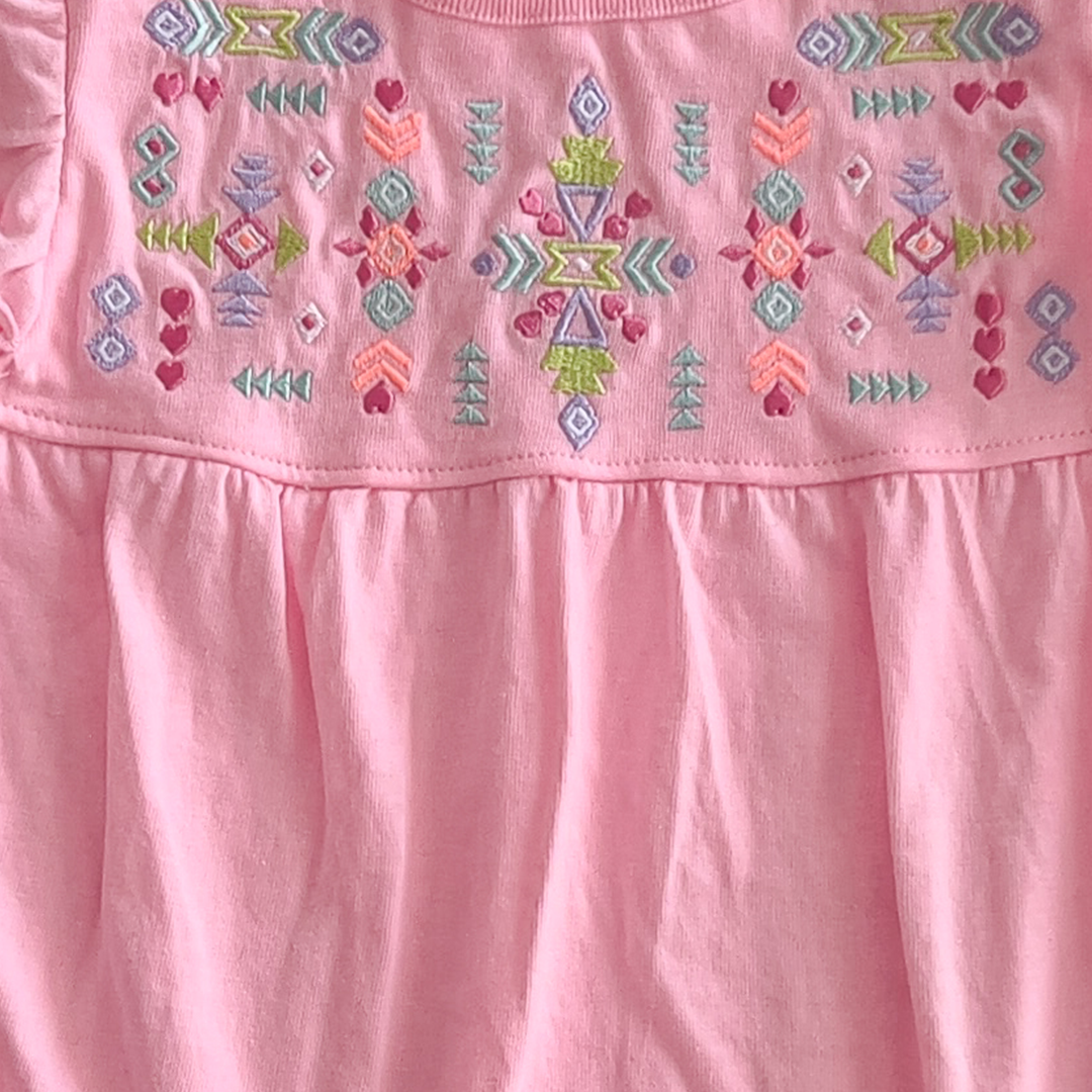 PINK BABY GIRLS FRILLED ONESIE