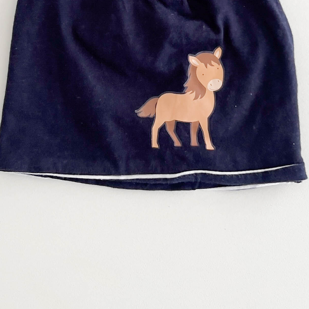 BLUE HORSE PRINTED CAP