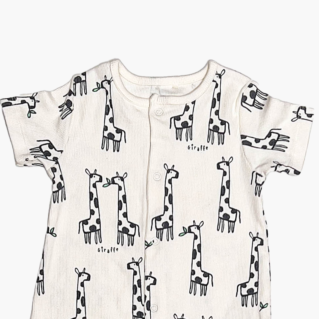 GIRAFFE PRINTED RIBBED JUMPSUIT