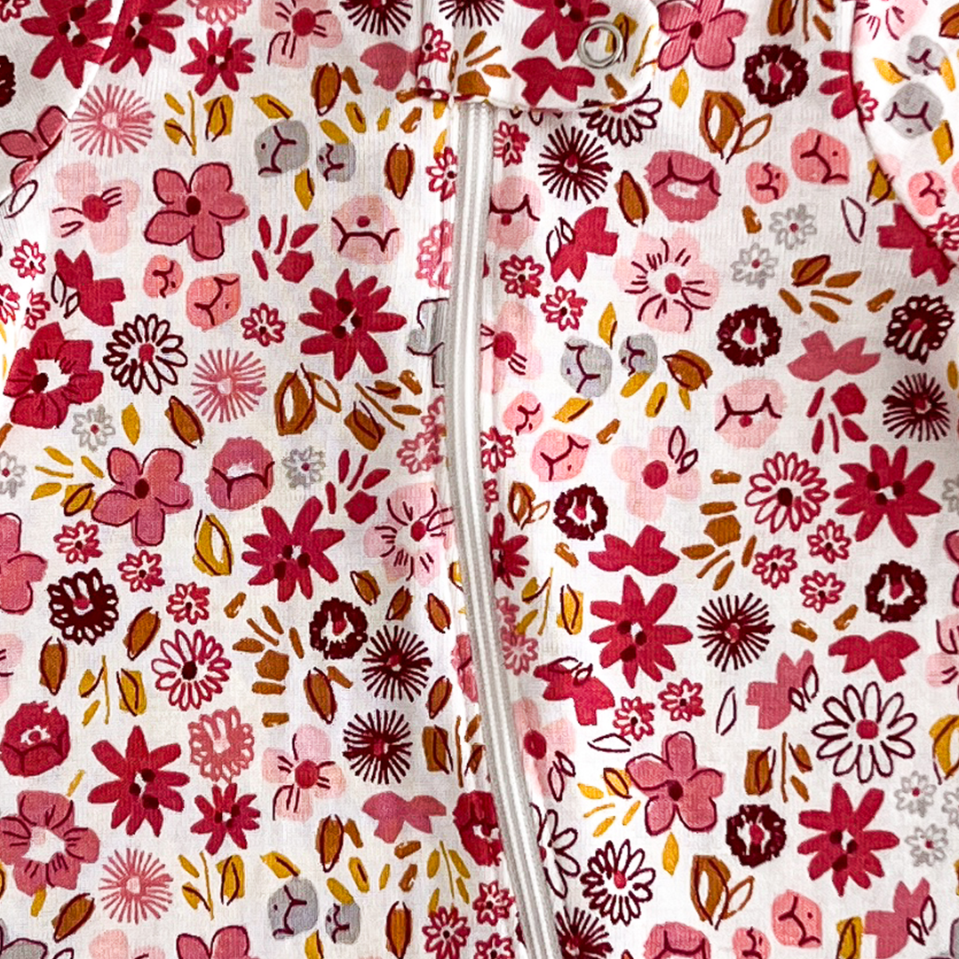 Pink floral sleepsuit