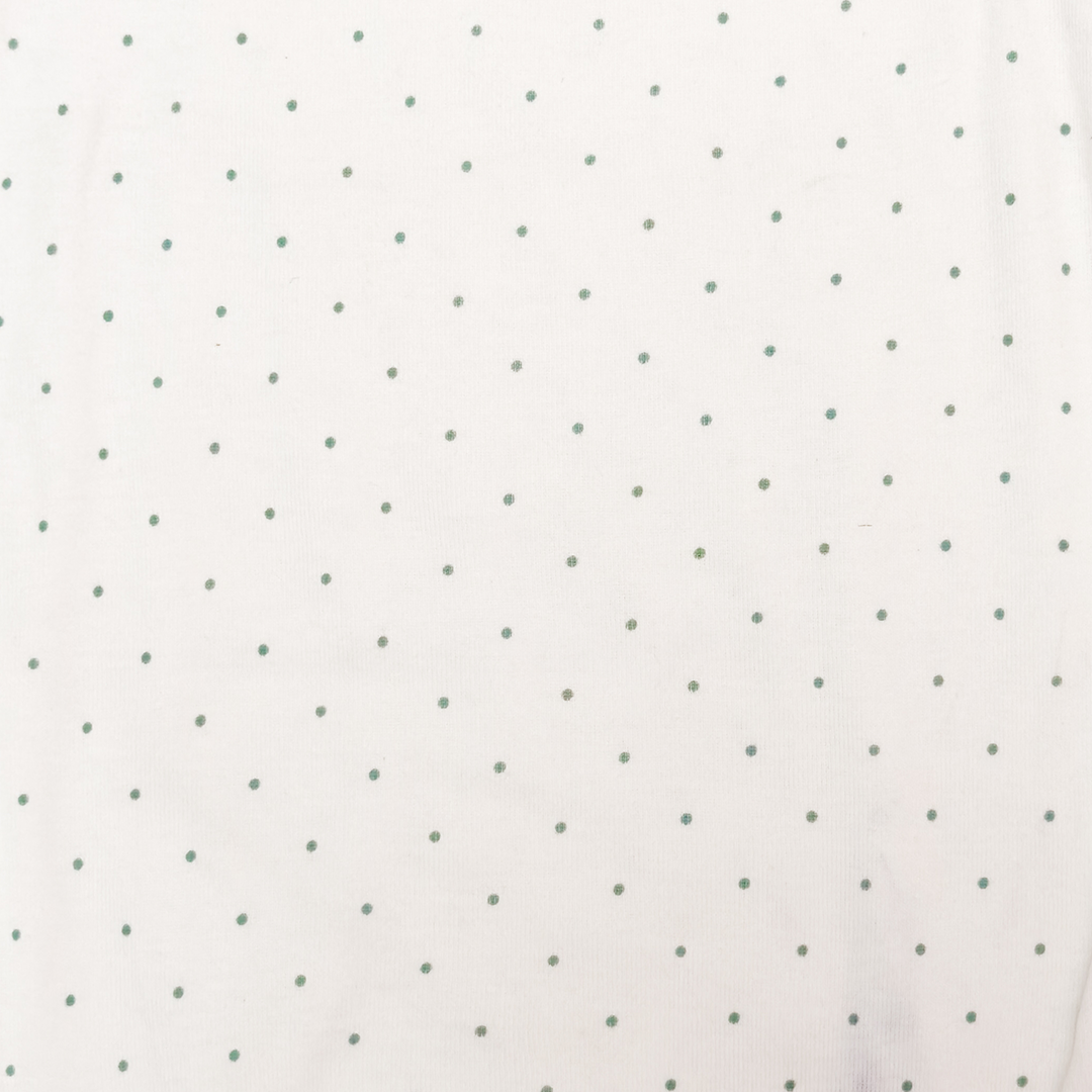 WHITE POLKA DOTTED ONESIE