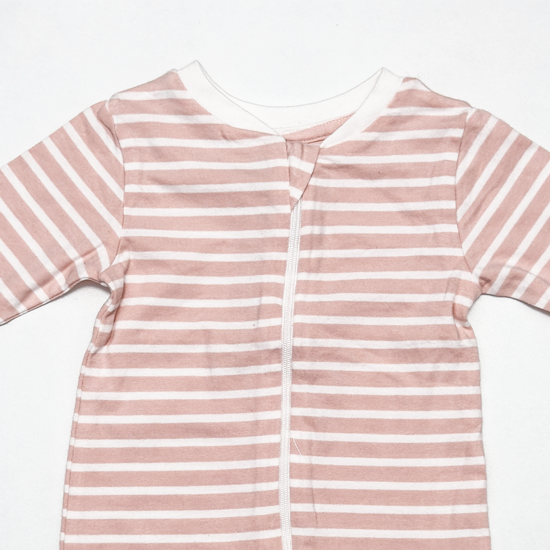 PASTEL STRIPED ZIPPER ROMPER