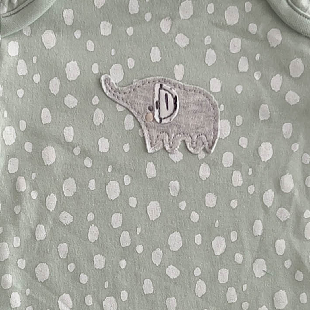 SAGE GREEN PATTERNED ONESIE