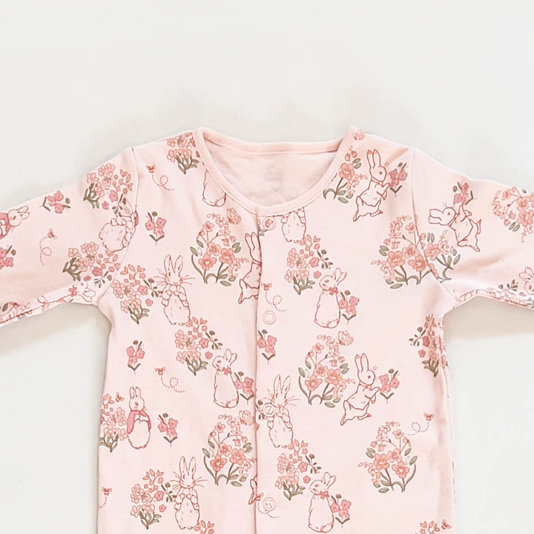 PINK FLORAL GIRLS SLEEPSUIT