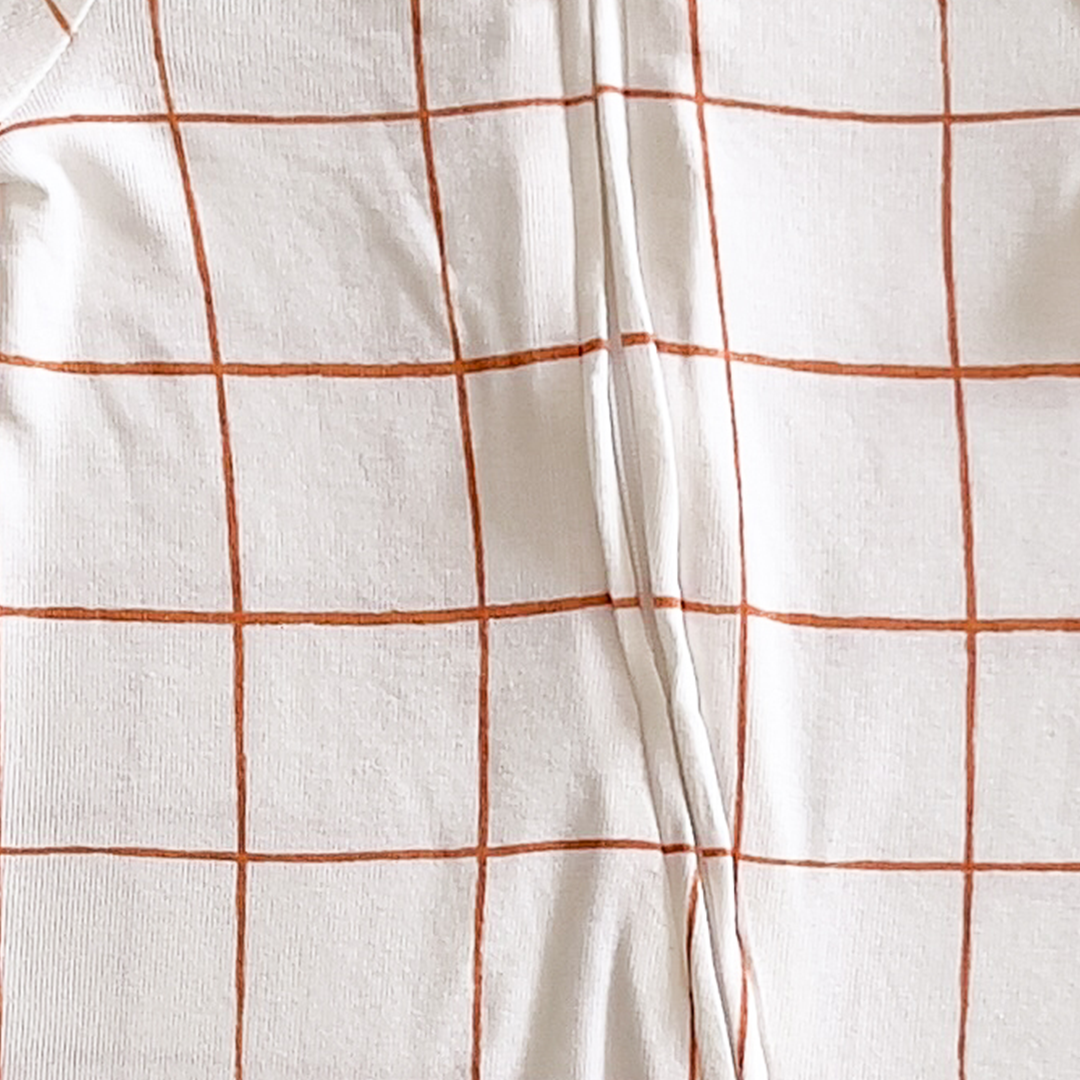 White brown window pane sleepsuit