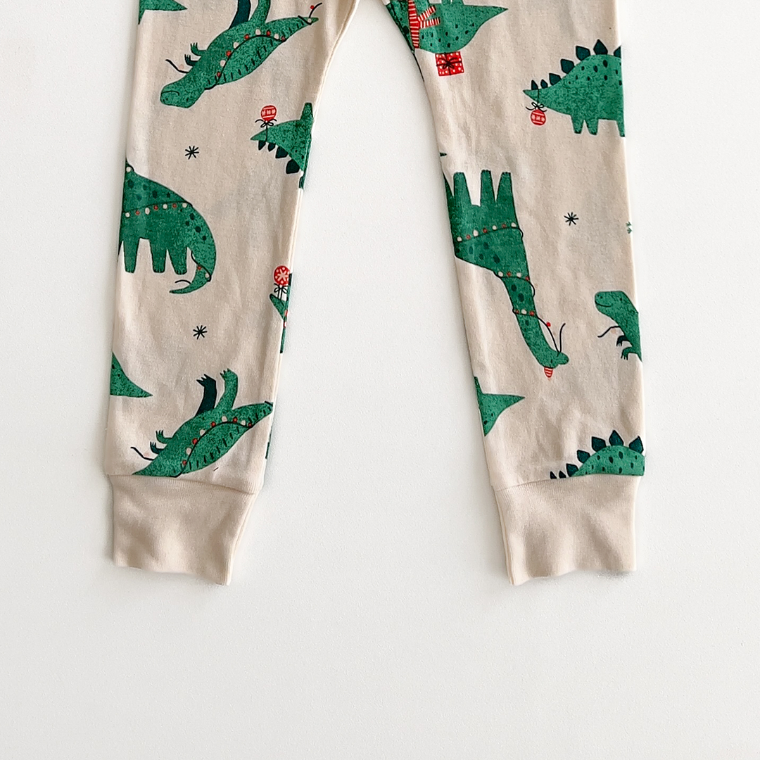 GREEN DINOSAUR PRINTED PANTS