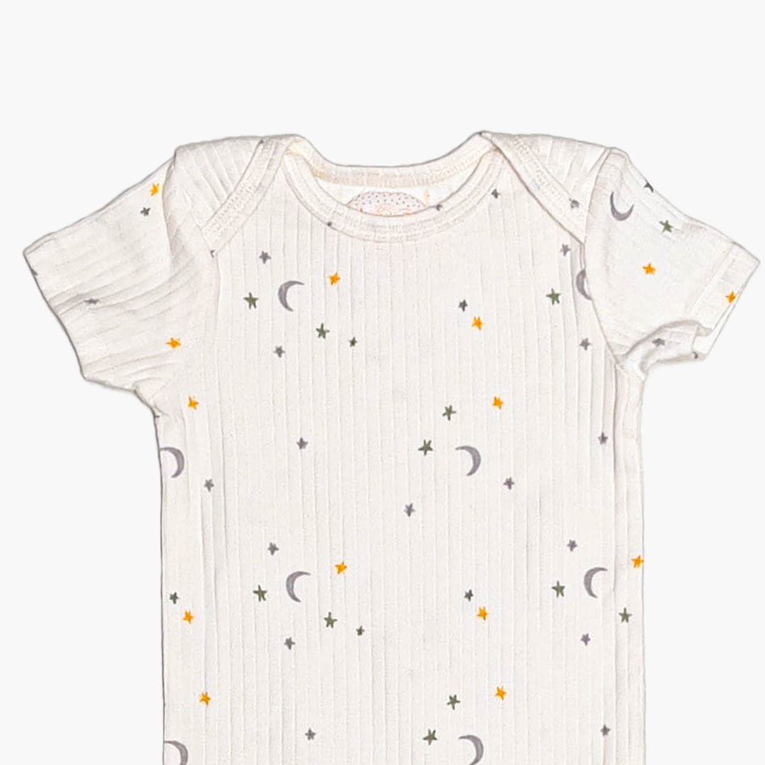 OFF WHITE STAR RIBBED ONESIE