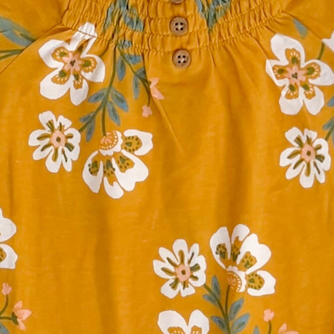 MUSTARD YELLOW FLORAL ONESIE
