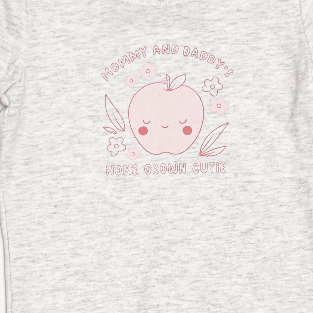 GREY PRINTED FULL SLEEVE ONESIE
