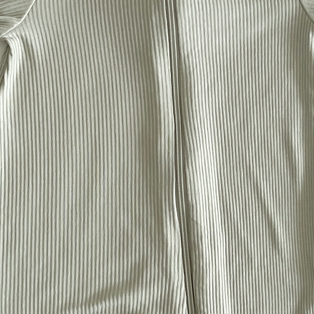 Dusty green ribbed sleepsuit