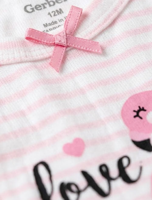 Pink stripes girls onesie