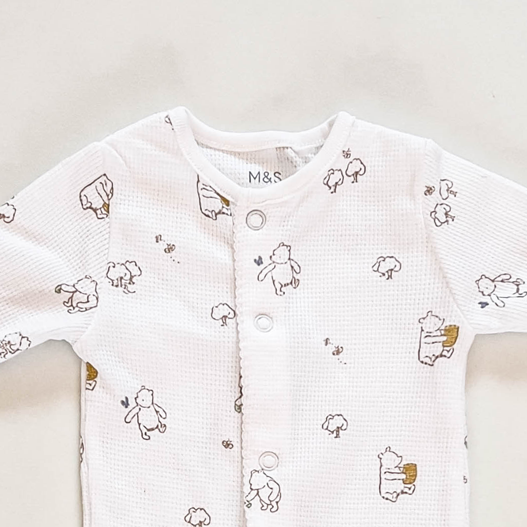 WHITE PHOO KNITTED SLEEPSUIT