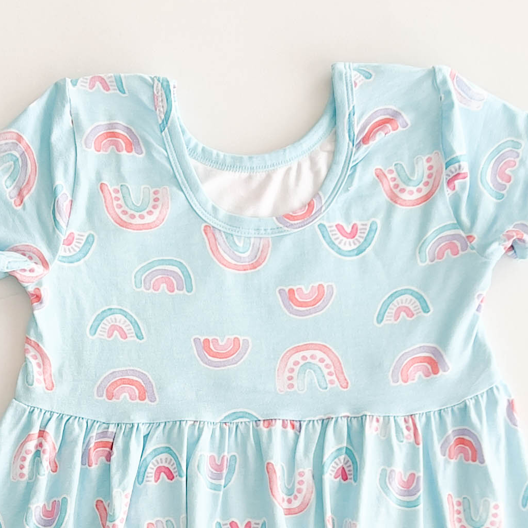 BLUE RAINBOW PRINTED FROCK
