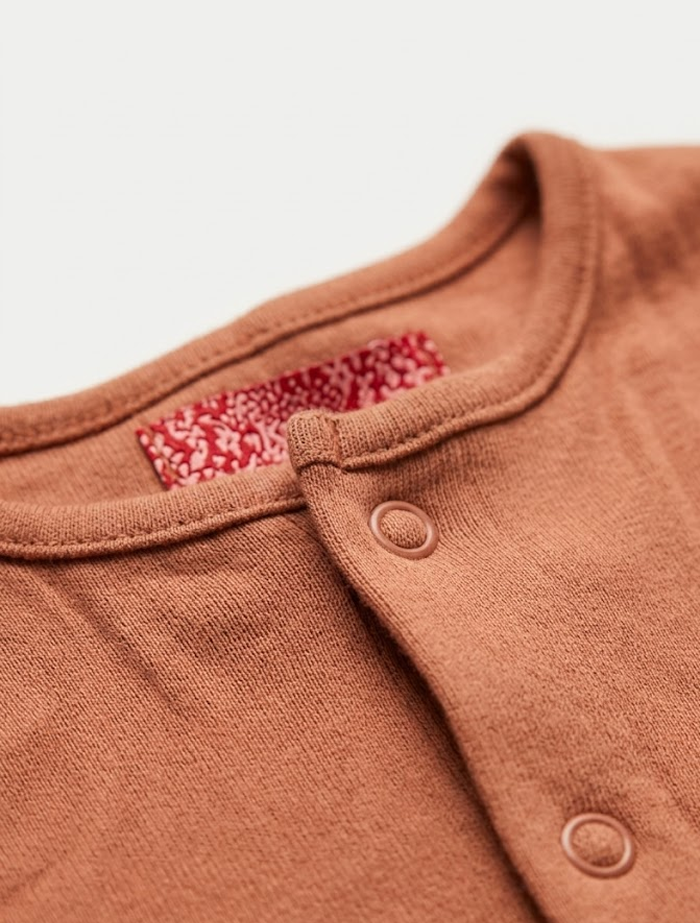 Brown button unisex sleepsuit