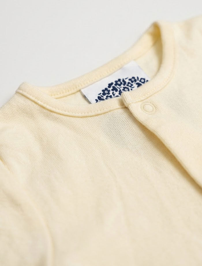 Butter yellow button sleep suit