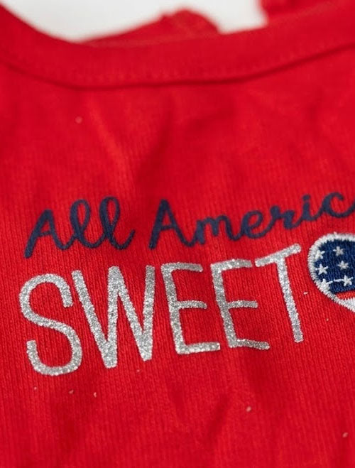 Flutter-Sleeve Baby Onesie – Red