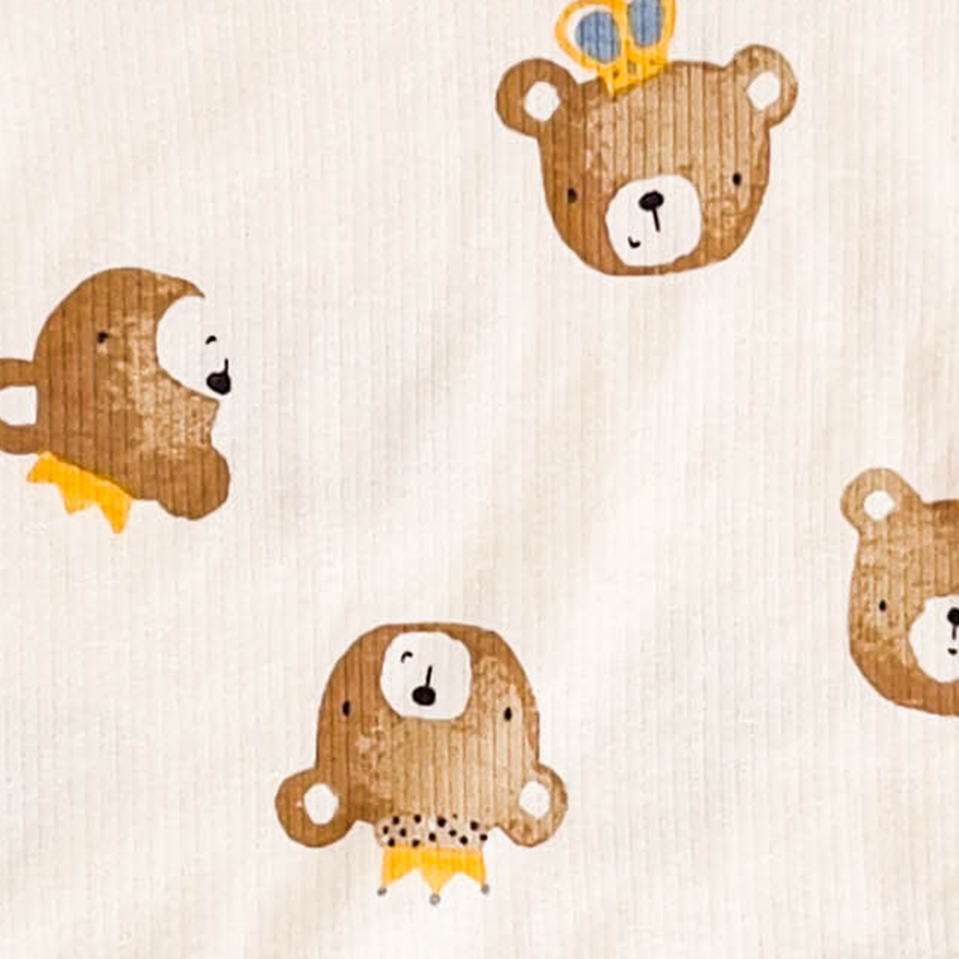 BEAR PRINT RIBBED JUMPSUIT