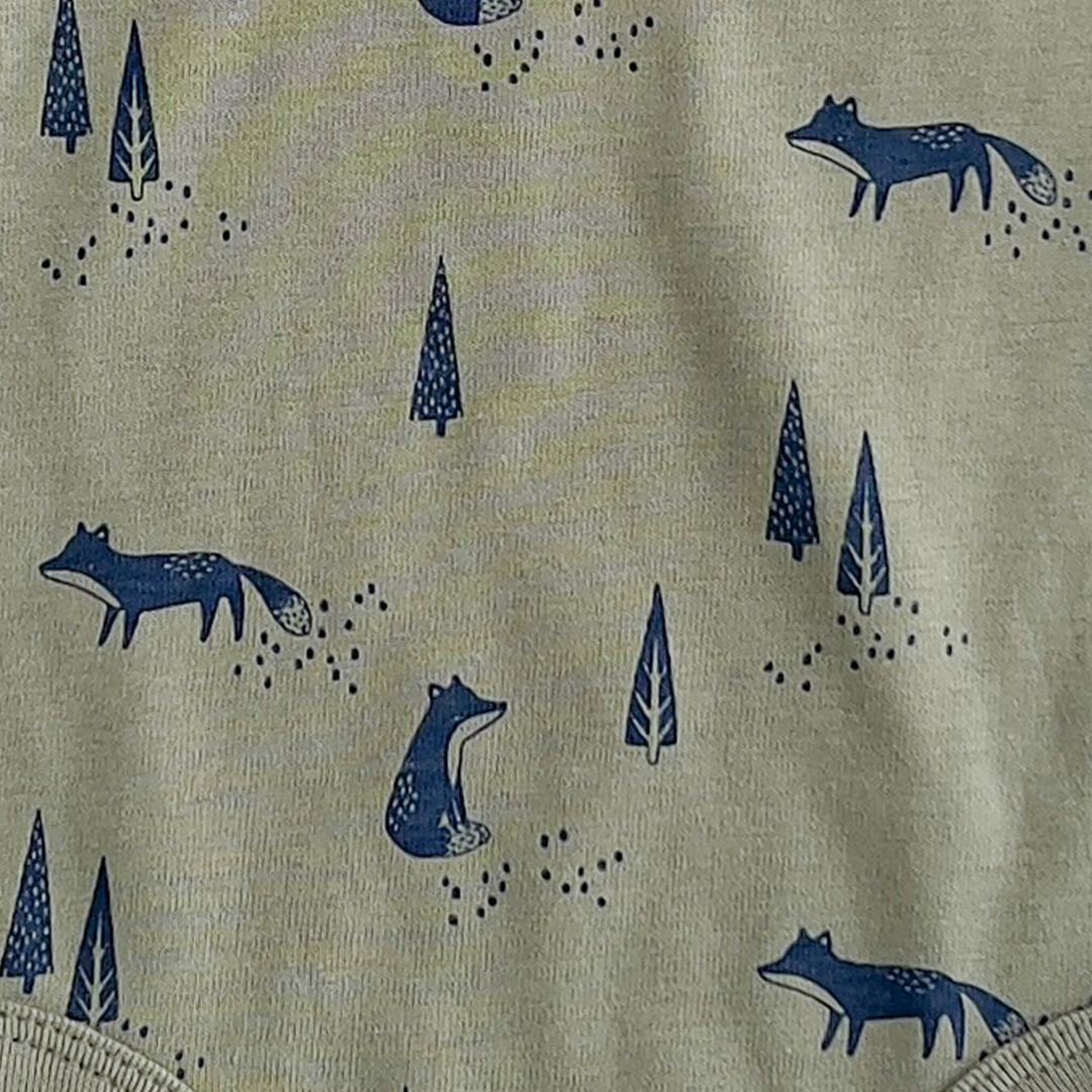 sage green printed onesie