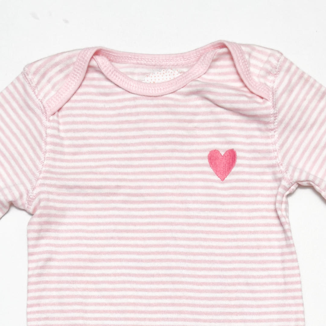 PINK AND WHITE STRIPED ROMPER