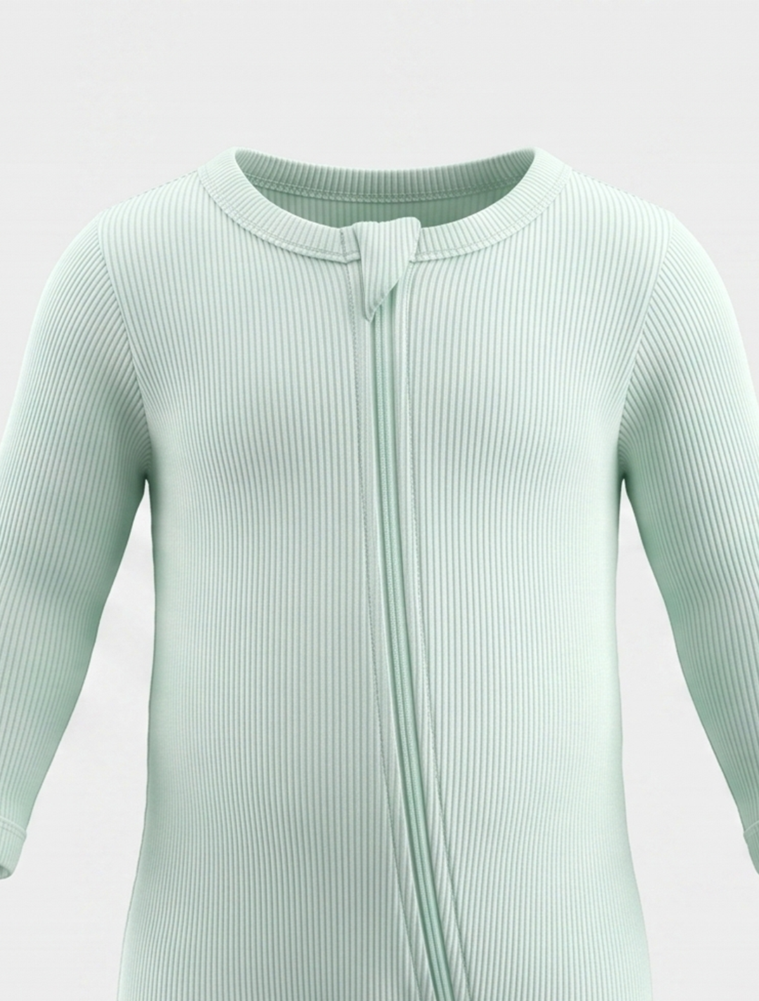 Mint green ribbed zipper sleepsuit