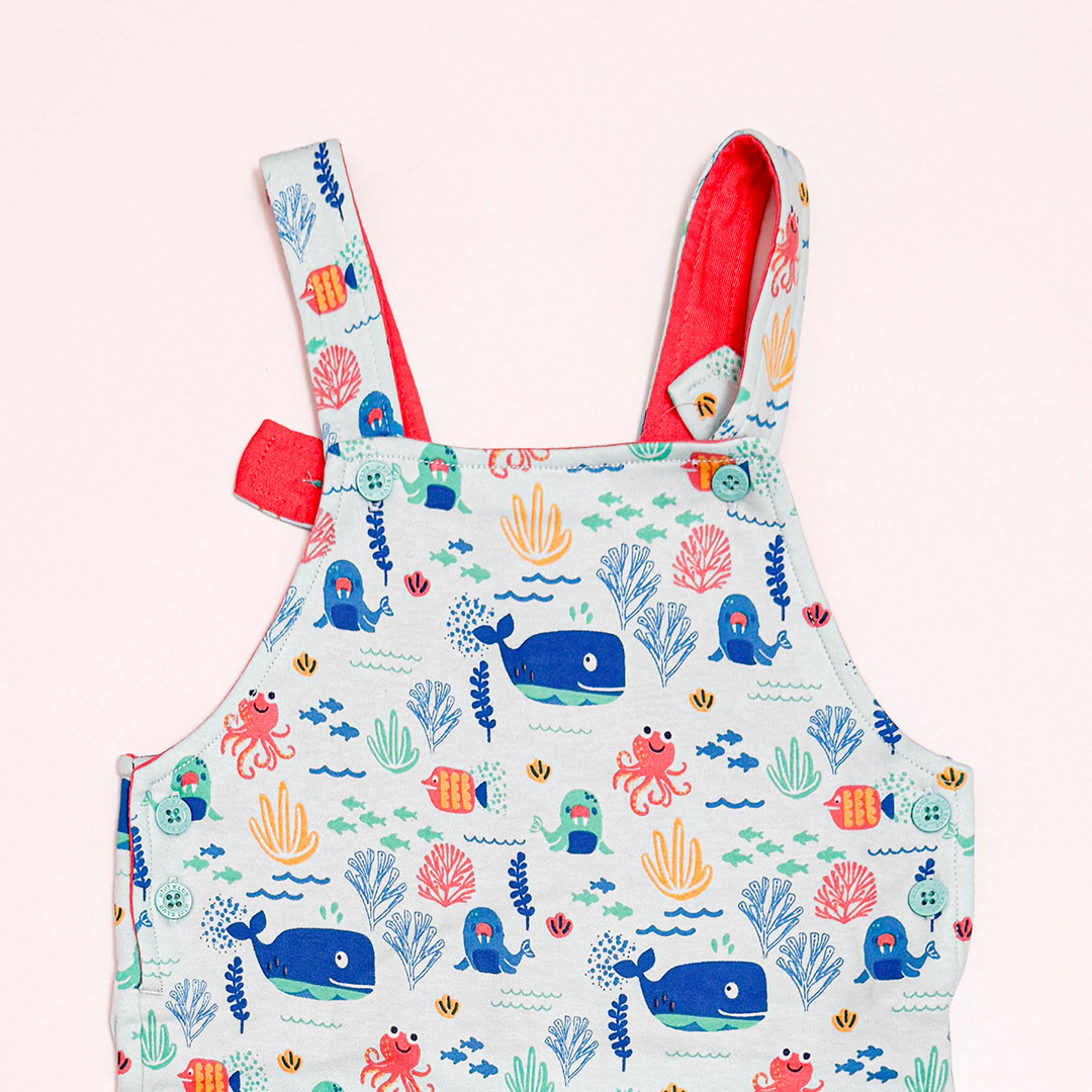 BLUE OCEAN PRINTED DUNGAREE