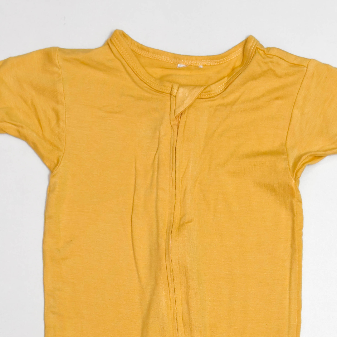 YELLOW VISCOUS ZIPPER JUMPSUIT