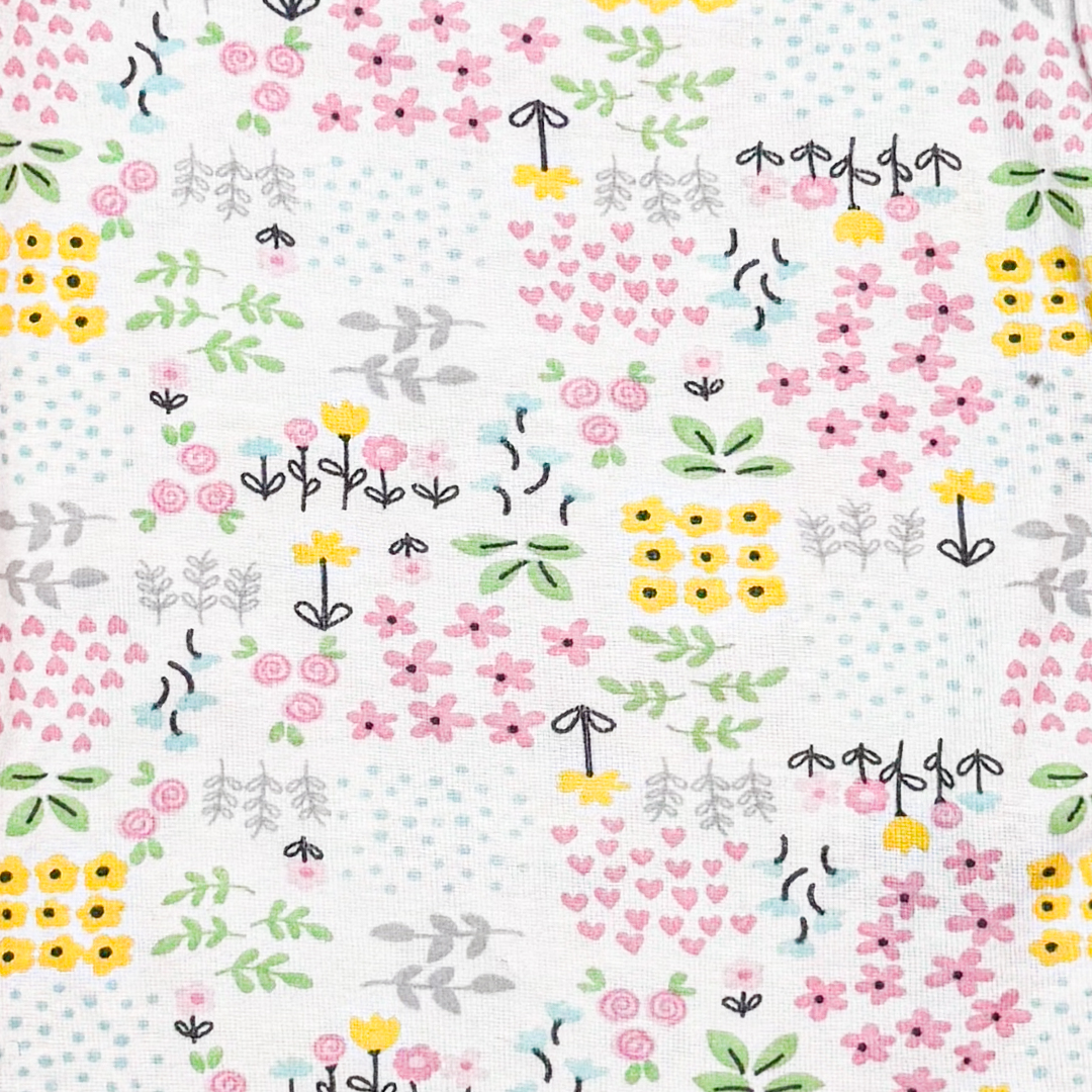 WHITE FLORAL PRINTED ONESIE