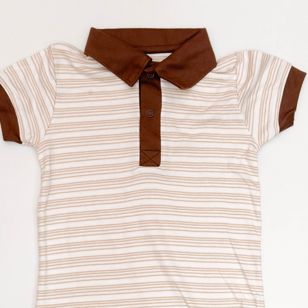 BROWN STRIPED JUMPSUIT
