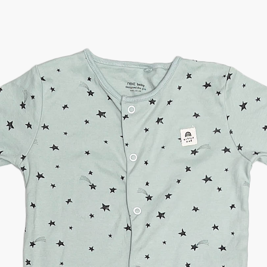 MINT GREEN STAR PATTERNED ROMPER