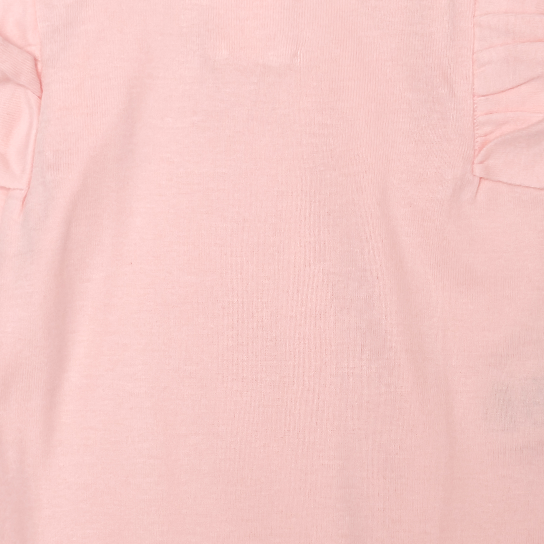 PEACH RUFFLED ONESIE