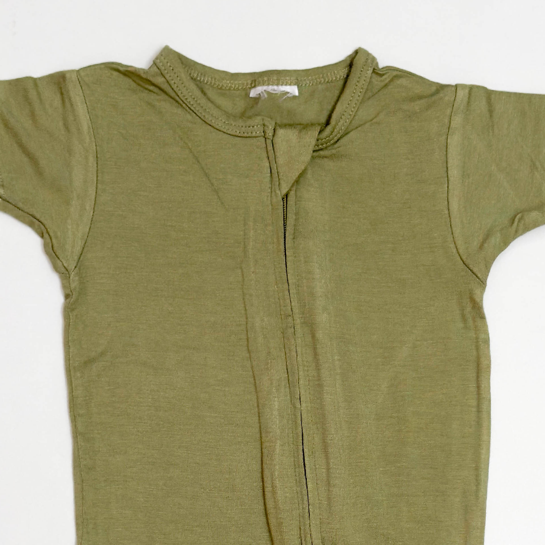 GREEN VISCOUS ZIPPER JUMPSUIT