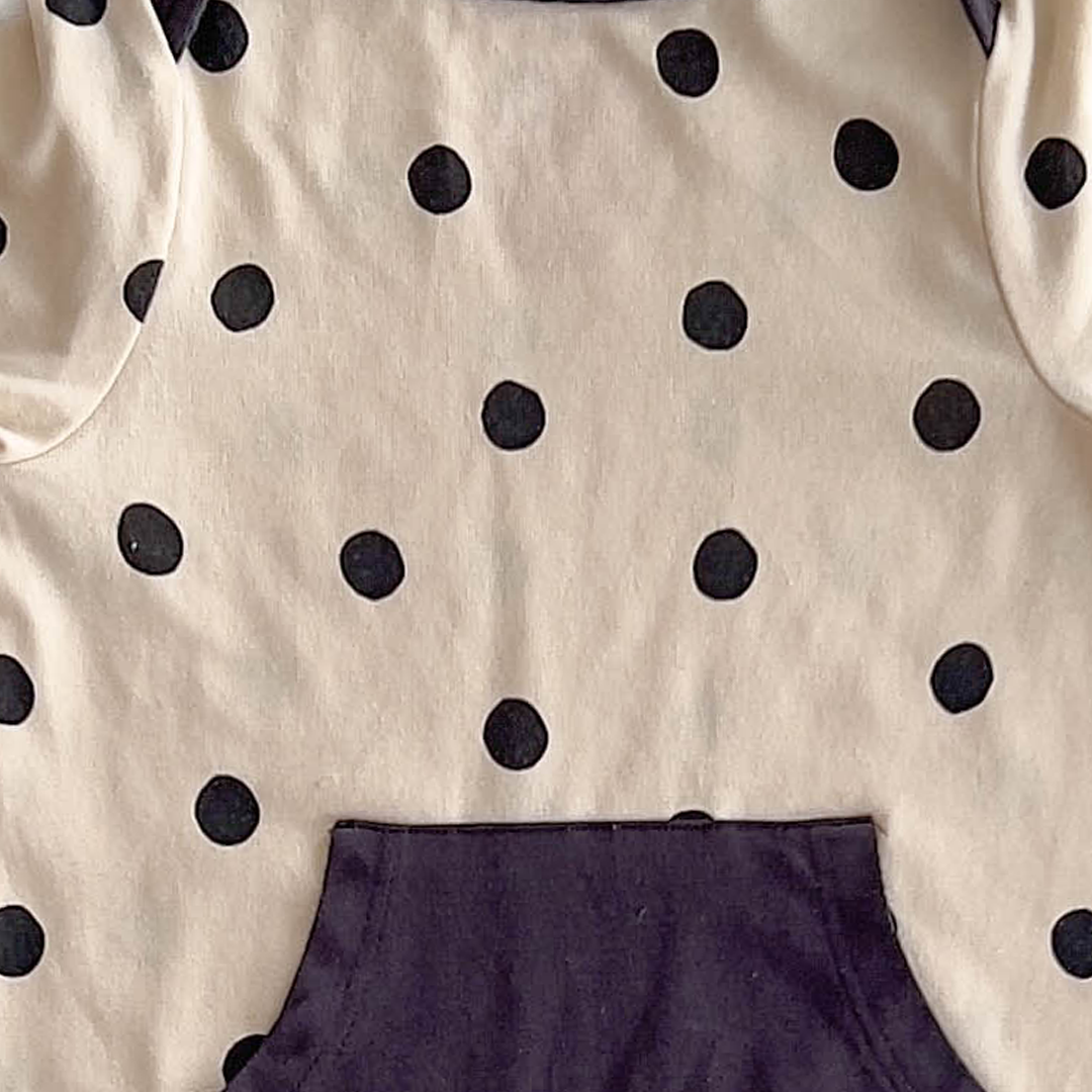 OFF WHITE BLACK POLKA DOTTED ROMPER