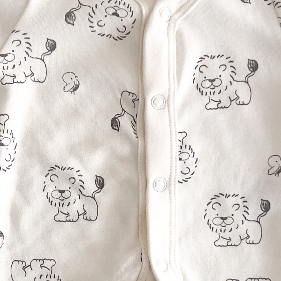 White Lion printed sleepsuit